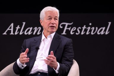Jamie Dimon speaks on stage during &quot;The State of the Global Economy&quot; panel for The Atlantic Festival